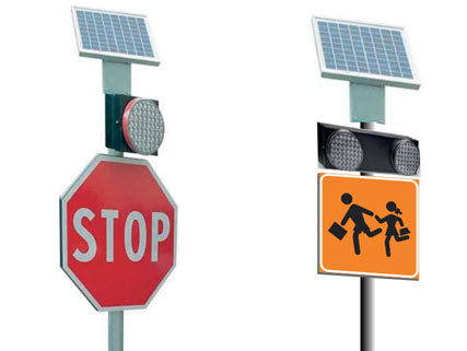 Photovoltaic road flashers