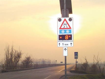Iced road detector signal